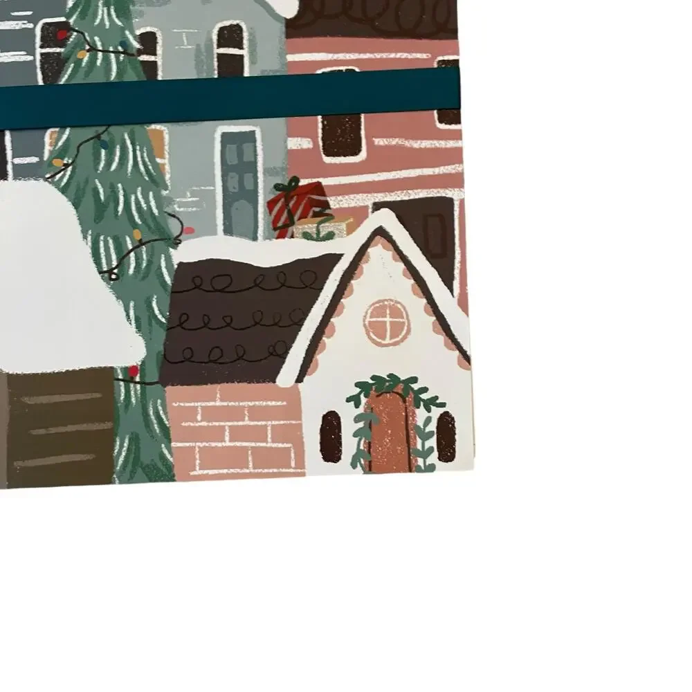 Envogue Christmas Village Faux Leather Placemats 13x19 Set of 4 New